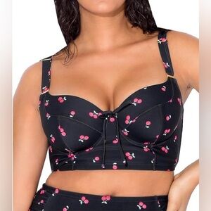 Smart & Sexy Women's Plus-Size Long Lined Underwire Bikini Top